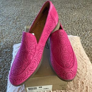Hot Pink Trish Calla Clark’s Loafers